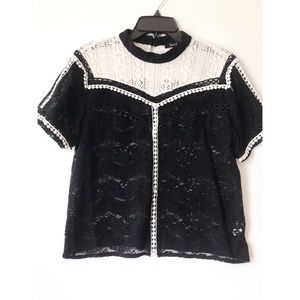 Black & White Lace Blouse